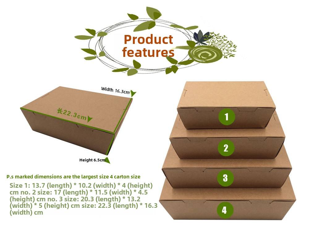 Box almoço papel kraft descartável comercial (China novo)