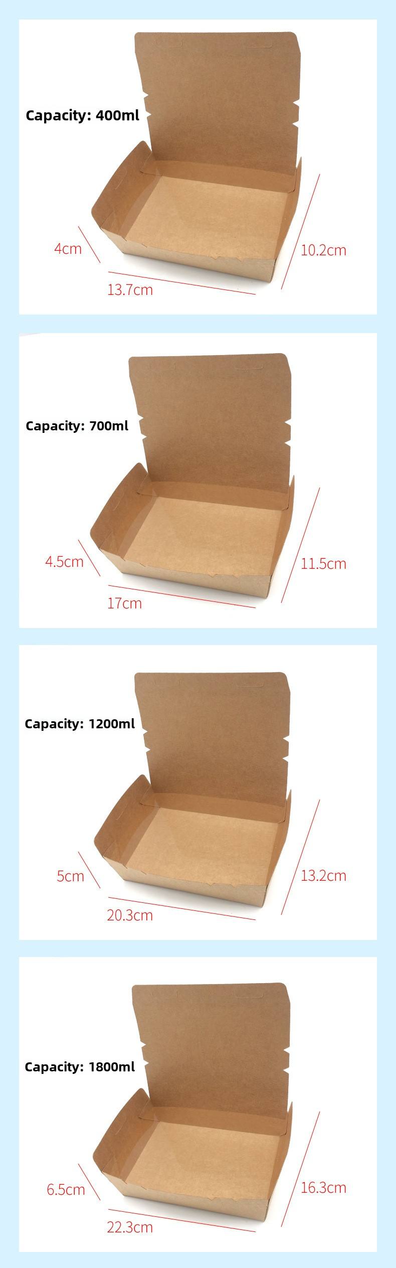 Box almoço papel kraft descartável comercial (China novo)