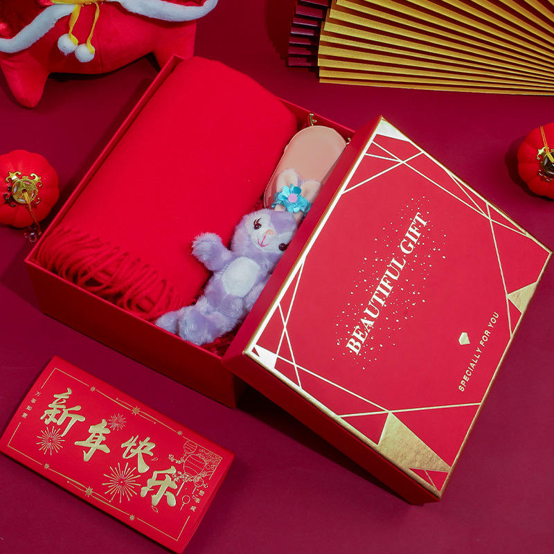 Caja de regalo con tapa roja cielo-tierra en stock